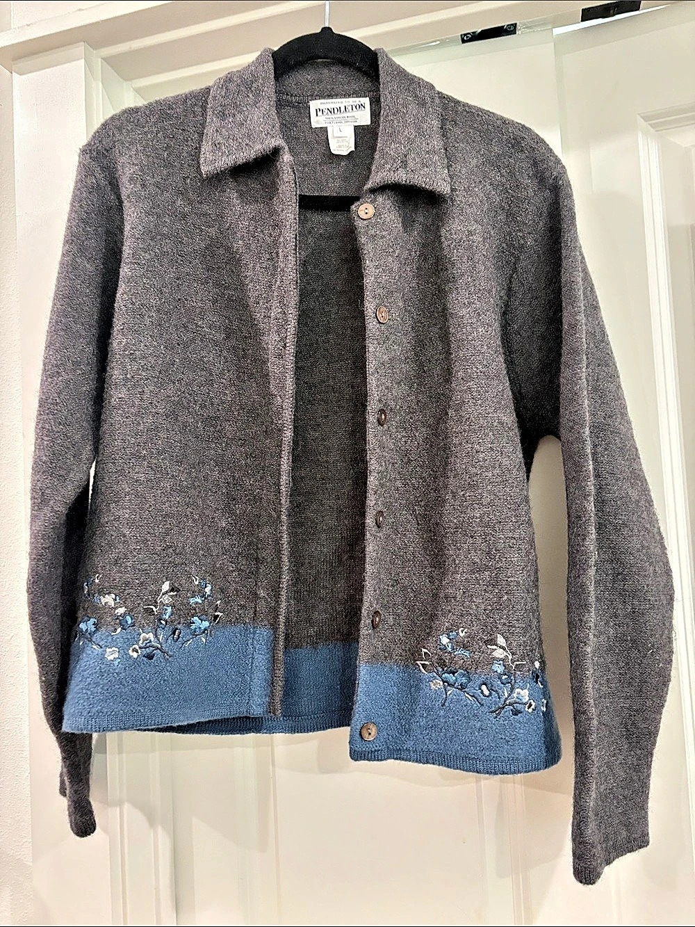 Pendleton Color Block Wool Cardigan Size Large